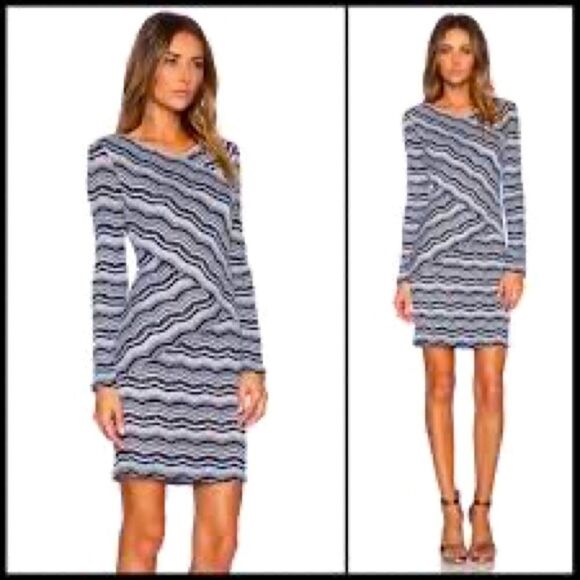 BCBGMAXAZRIA Black White Melysa Bodycon Knit Mini Dress Sz XS - Picture 1 of 10